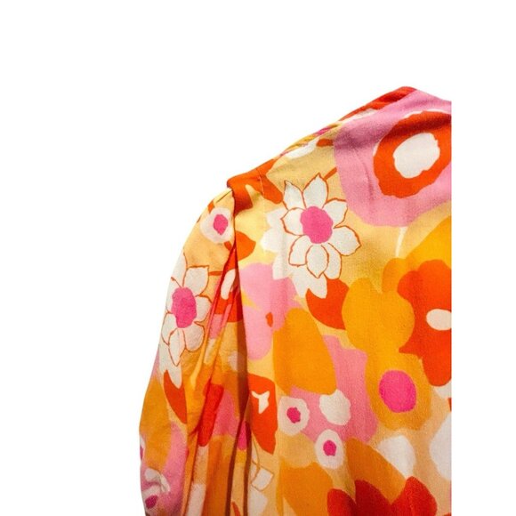 Rixo Ariel Colorblock Wrap Maxi Dress Multicolor Floral Ruffle – Women’s Size 8 - Picture 9 of 12